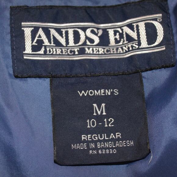Lands’ End Women’s Blue Black Hooded Parka Jacket Size M (10–12) Regular - Picture 5 of 7